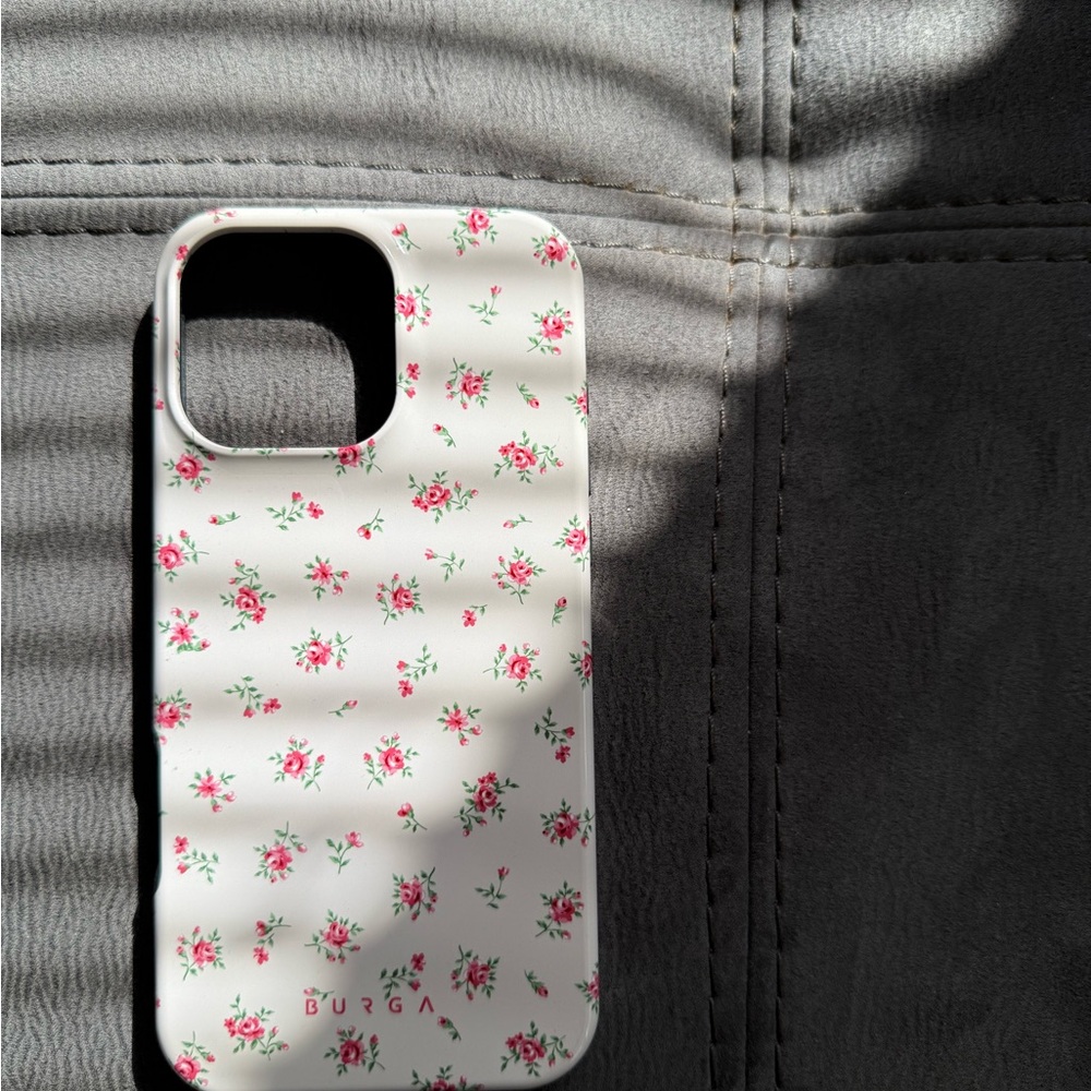 Burga Floral Phone Case - White with Pink Flowers - Picture 2 of 3